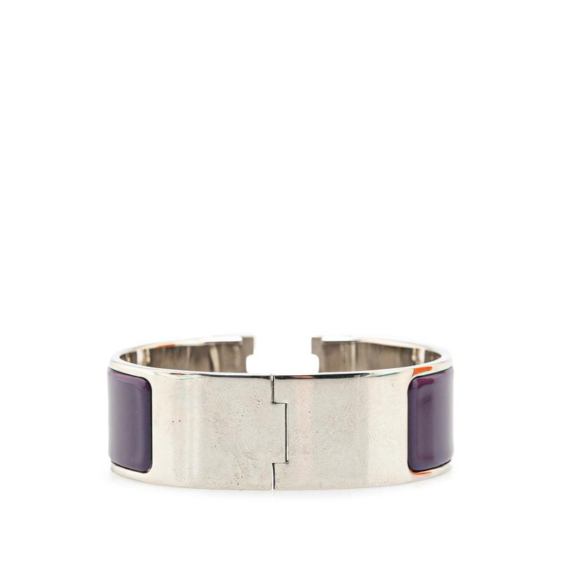 エルメス　クリッククラックPM Hバングル パープル HERMES（エルメス） クリッククラックH PM バングル シルバー パープル