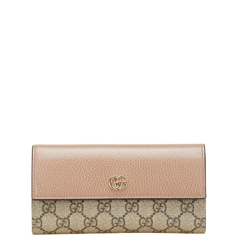 ぽぽ　グッチ 財布 GGマーモント GGスプリーム レザー　新品同様品 GUCCI（グッチ） GGスプリーム GGマーモント 長財布 コンチネンタル
