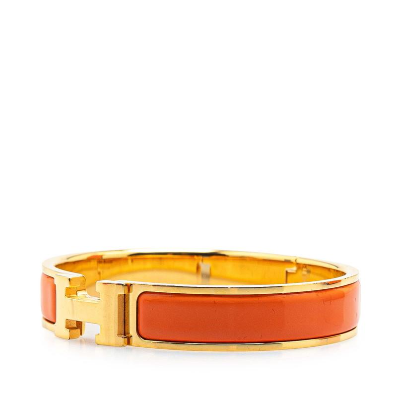 HERMES エルメス クリックH バングル PM オレンジ ゴールド HERMES（エルメス） クリックH PM ブレスレット ゴールド オレンジ