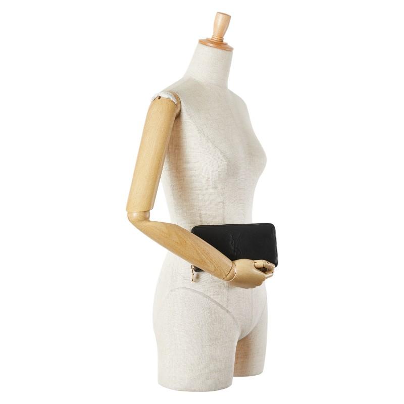 ASUS サンローラン YSLロゴ 長財布 352904 ブラック レザー