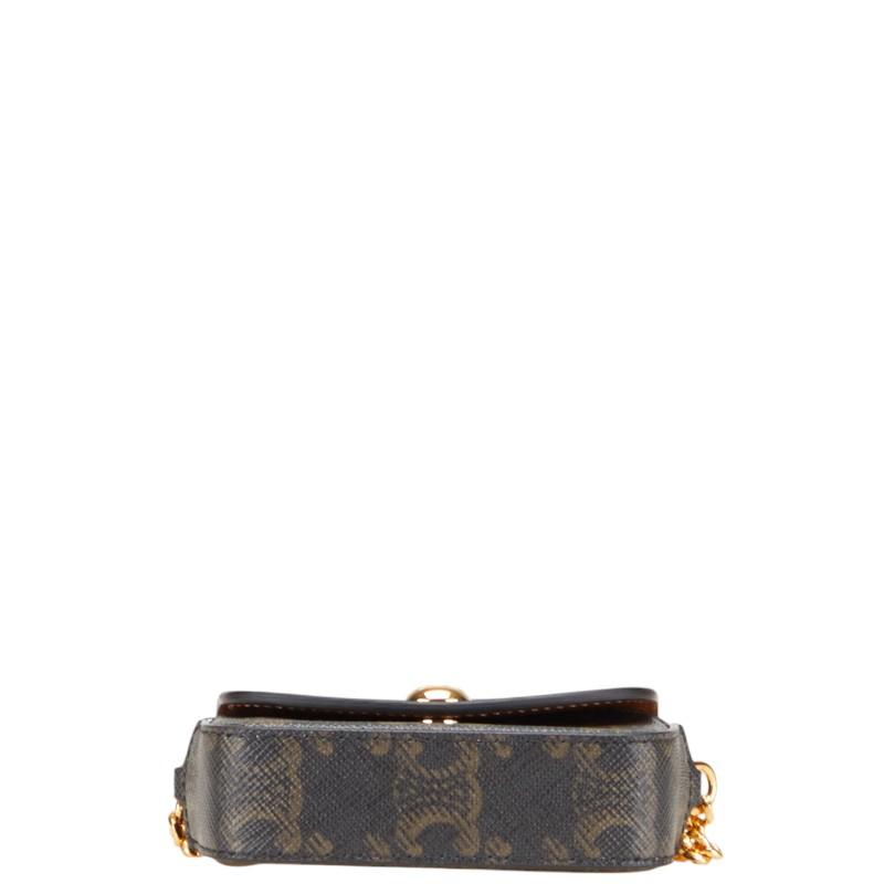 美品 CELINE キルティングレザー ケース Cチャーム ブラウン celine-016_01.jpg