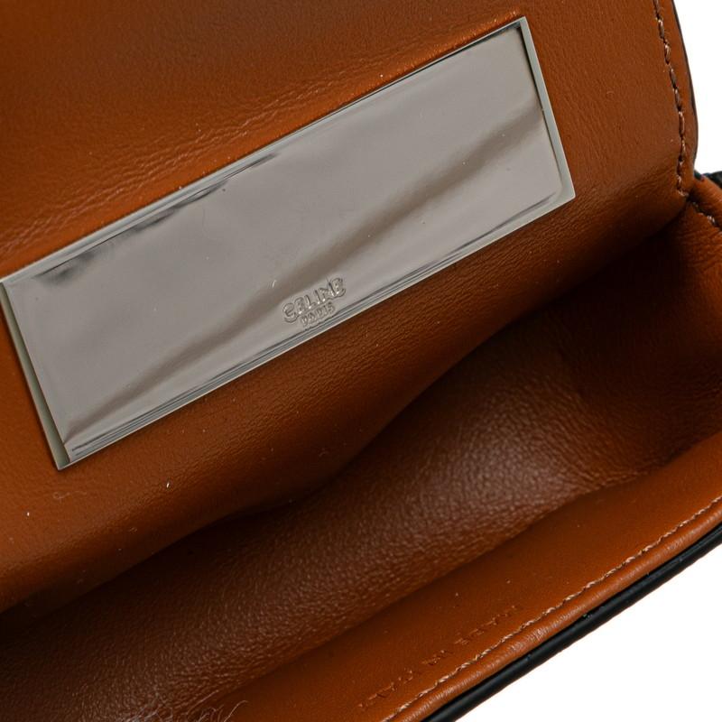 CELINE ケース ブラウンレザー CELINE セリーヌ トリオンフ チェーン リップケース ブラウン