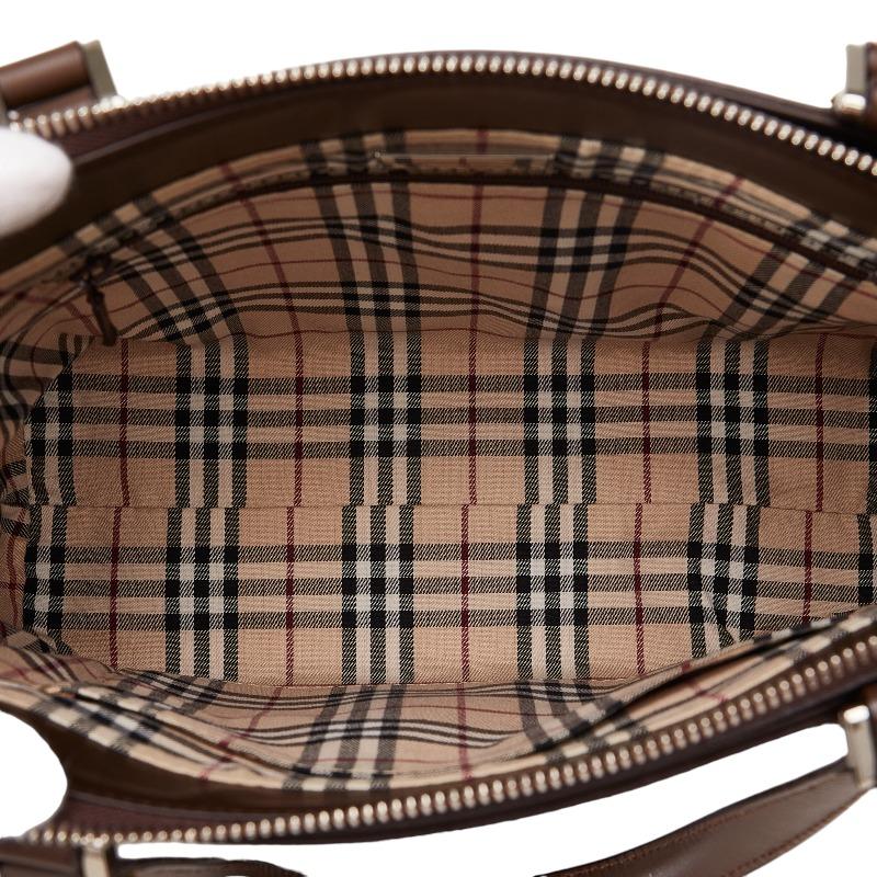 美品 バーバリー ノバチェック トート ハンドバッグ ロゴ型押し BURBERRY（バーバリー） ノバチェック ロゴ型押し シルバー金具