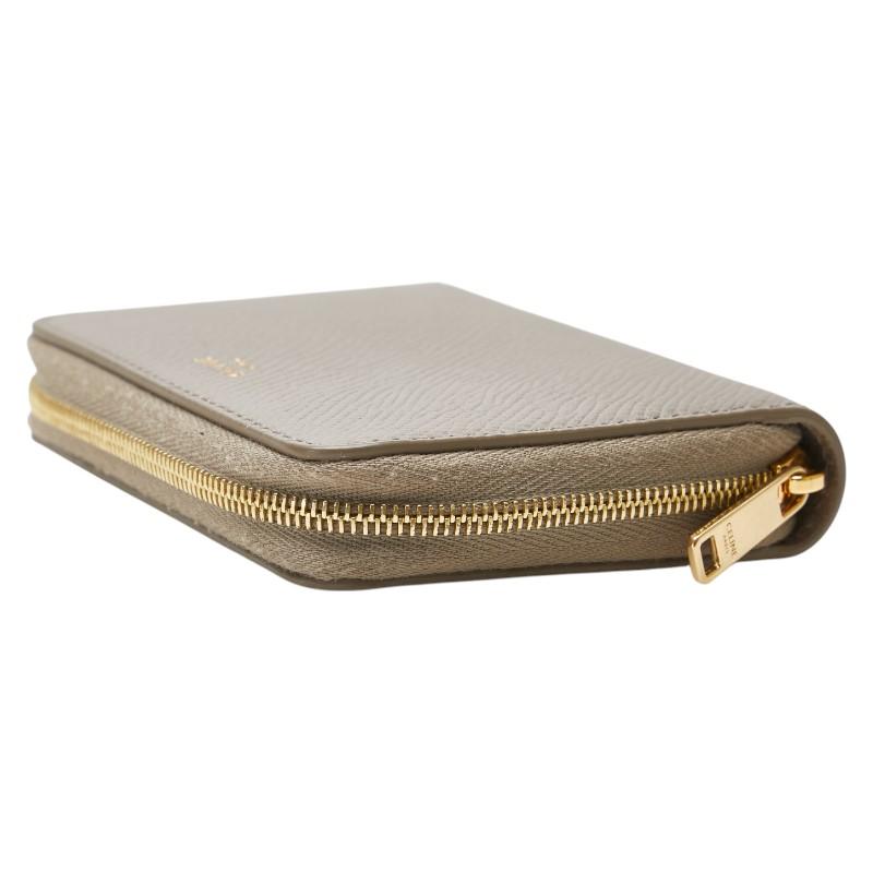 【CELINE】コンパクトジップドウォレット グレージュ　ミニ財布 CELINE（セリーヌ） コンパクトジップウォレット 二つ折り財布 コイン
