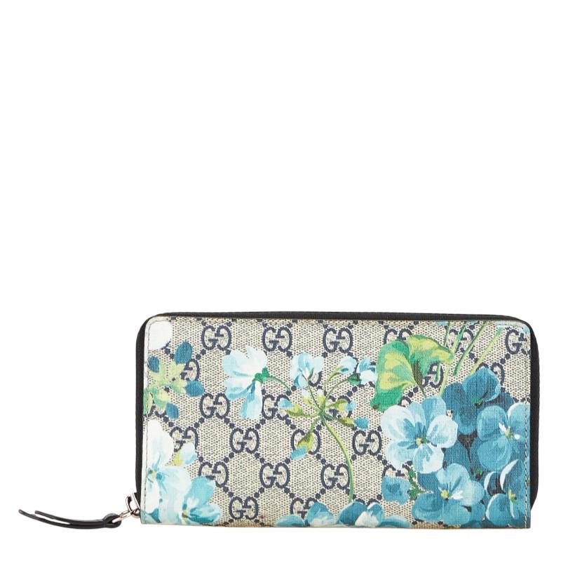 GUCCI（グッチ） GGブルーム GGスプリーム ラウンドファスナー 長財布