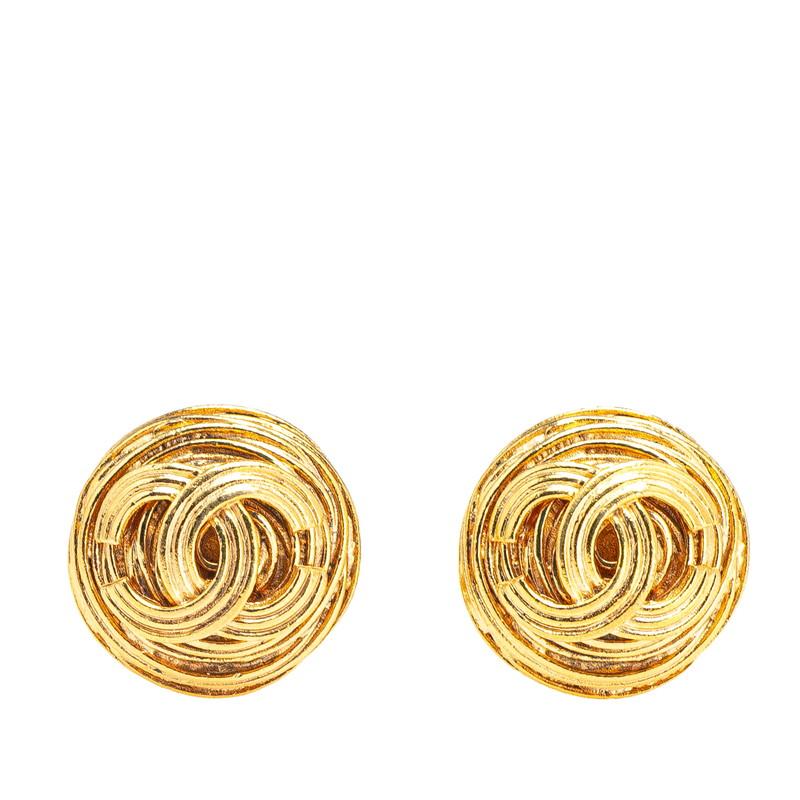 CHANEL シャネル ヴィンテージ ココマーク イヤリング ゴールド メッキ 