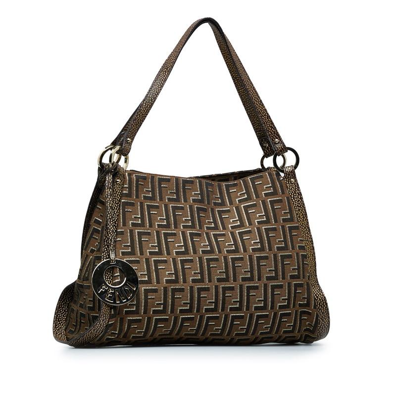 FENDI フェンディ ズッカ ラメ トートバッグ ショルダーバッグ 8BR652 