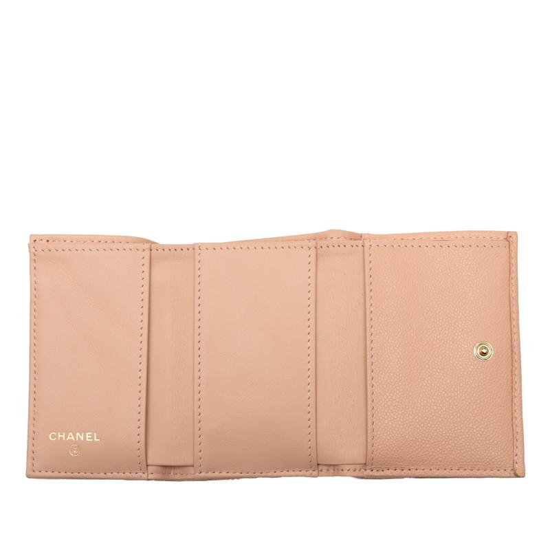 CHANEL（シャネル） マトラッセ ココマーク 三つ折り財布 ピンク