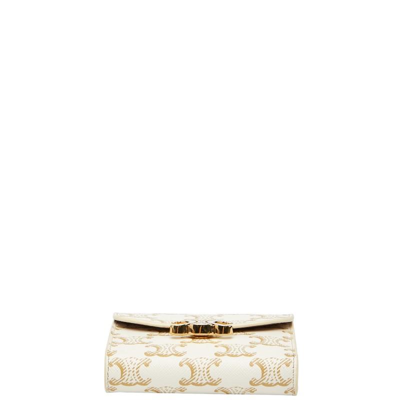 CELINE ホワイト 三つ折り財布 CELINE（セリーヌ） 財布 レディース ブランド トリオンフ 三つ折り