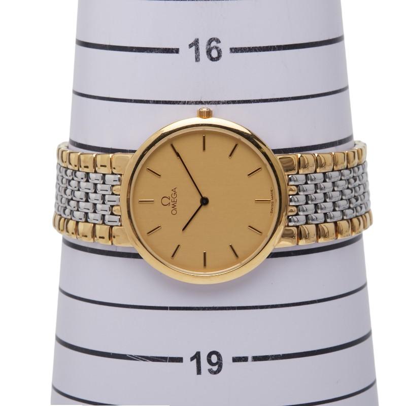 新品ベルト✨　美品　オメガ　デビル 腕時計　レディース　クォーツ　金文字盤 OMEGA オメガ デビル 腕時計 クオーツ ゴールド文字盤