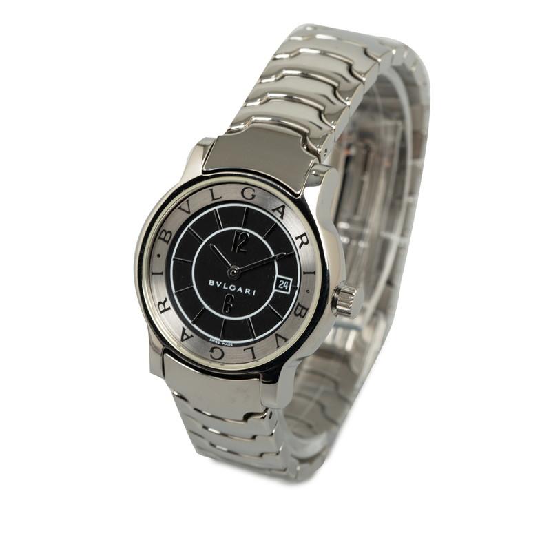 ブルガリ BVLGARI ソロテンポ 腕時計 時計 ステンレススチール レディース ブラック系 ST29S 【中古】 BVLGARI（ブルガリ） ソロテンポ 腕時計 ST29S クオーツ ブラック文字