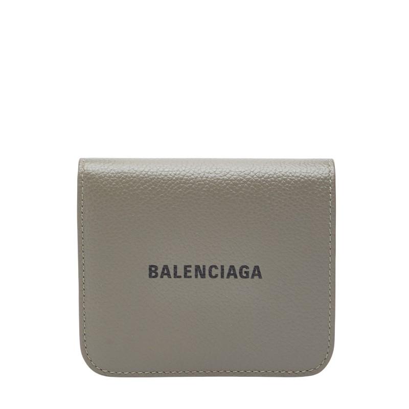 GW値下げ　BALENCIAGA グレー 二つ折り財布　パンチングロゴ BALENCIAGA（バレンシアガ） ロゴ 二つ折り財布 コンパクトウォレット