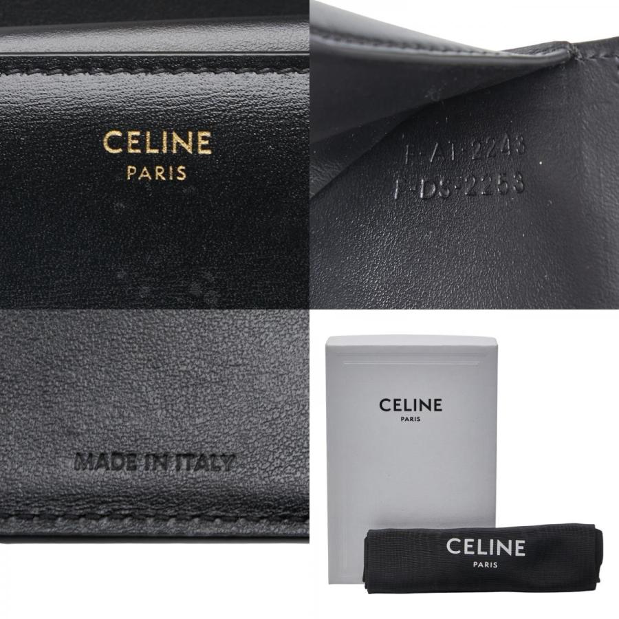CELINE（セリーヌ） トリオンフ 三つ折り財布 ブラック レザー