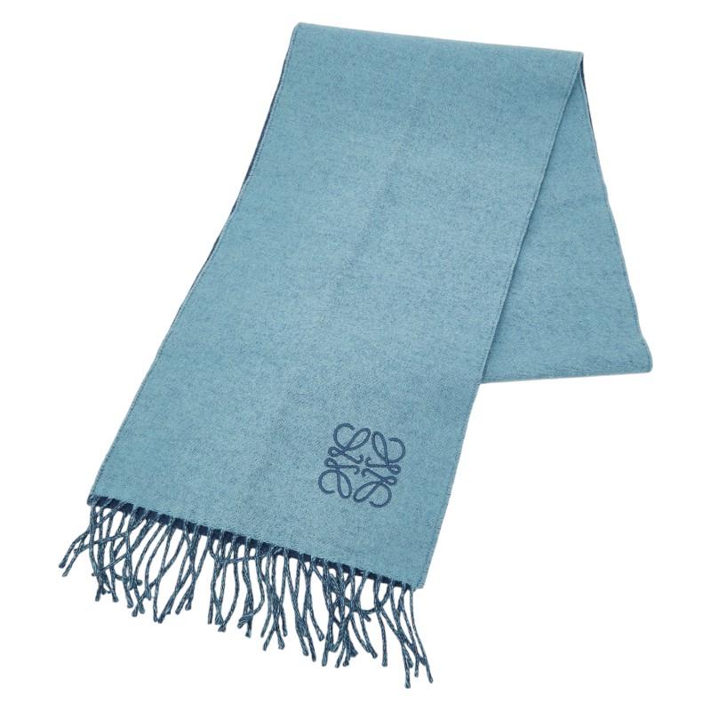 LOEWE ロエベ　アナグラム マフラー　ブルー×グレー LOEWE ロエベ アナグラム マフラー ブルー×グレー