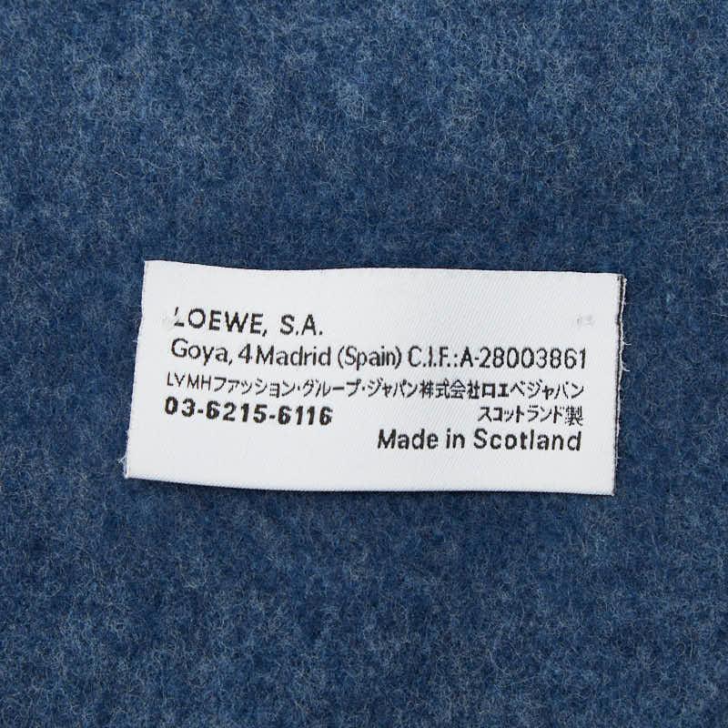 LOEWE（ロエベ） アナグラム マフラー ブルー ウール カシミヤ