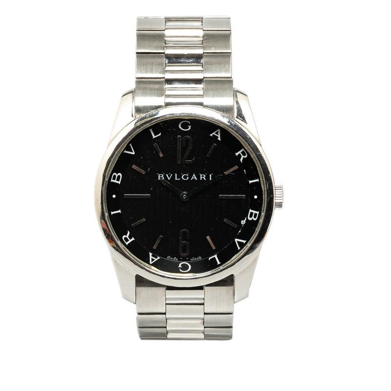 点検済】ブルガリ ソロテンポ ST42S クォーツ ステンレスブラック