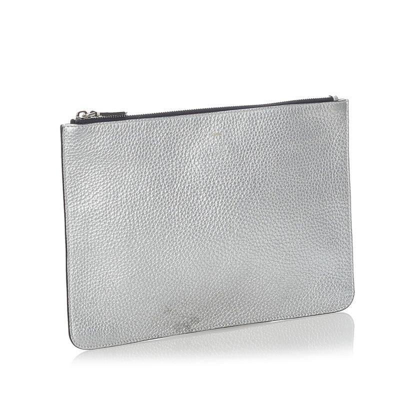 フェンディ クラッチバッグ 7N0078 シルバー レザー レディース FENDI 
