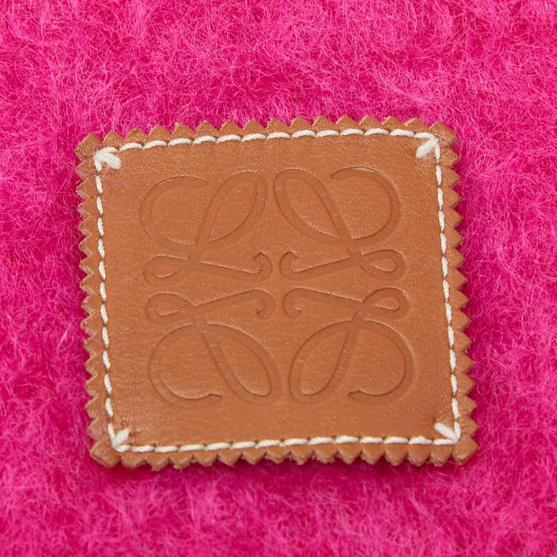 ロエベ アナグラム マフラー ピンク ウール ナイロン モヘア レディース LOEWE 【中古】_2