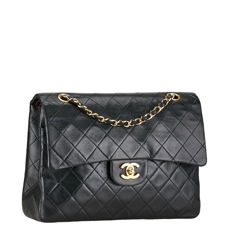 CHANEL シャネル ココマーク マトラッセ ラムスキン ダブルフラップ ダブルチェーン ショルダー バッグ ブラック レディース da6 CHANEL マトラッセ ダブルフラップダブルチェーン 25 1990年