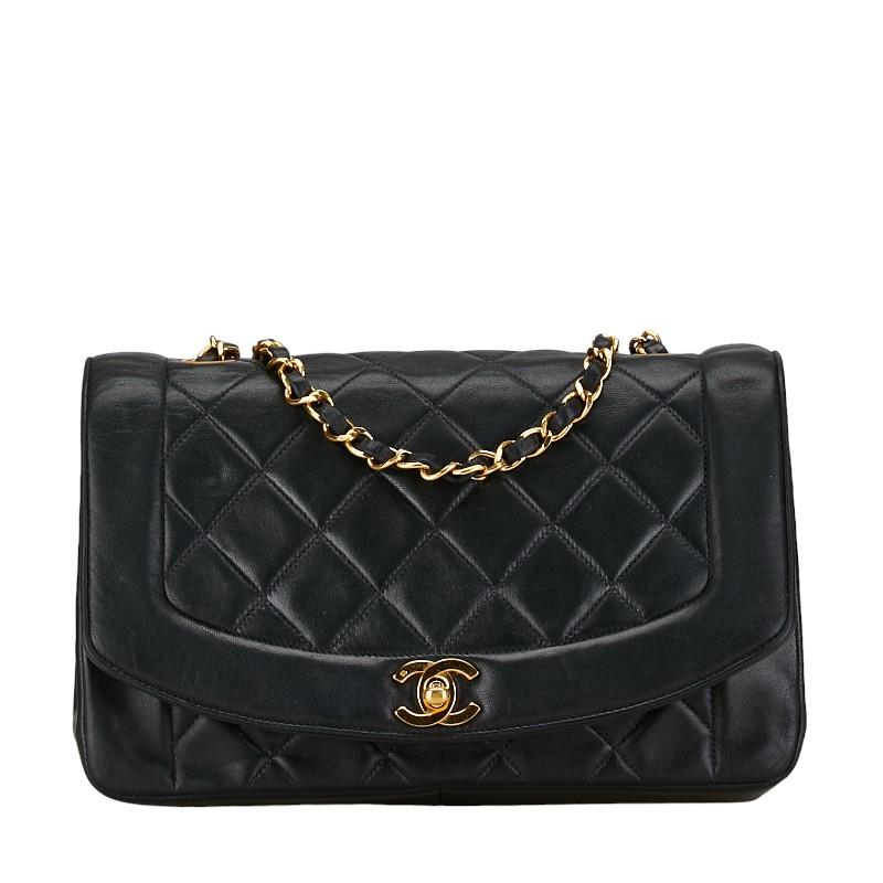 CHANEL　シャネル　マトラッセ　ダイアナ　ラムスキン　チェーンショルダー　金 CHANEL（シャネル） マトラッセ25 ダイアナ ゴールド金具 チェーン