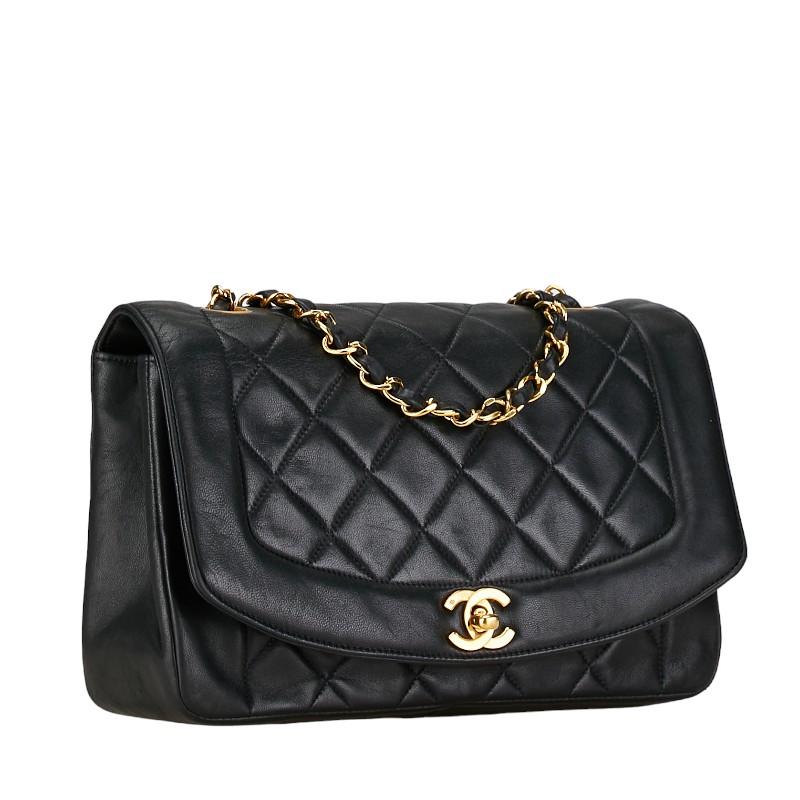 良品 CHANEL シャネル マトラッセ ラムスキン チェーン ショルダーバッグ トートバッグ ブラック レディース 古着 中古 USED シャネル マトラッセ トートバッグ チェーンショルダーバッグ