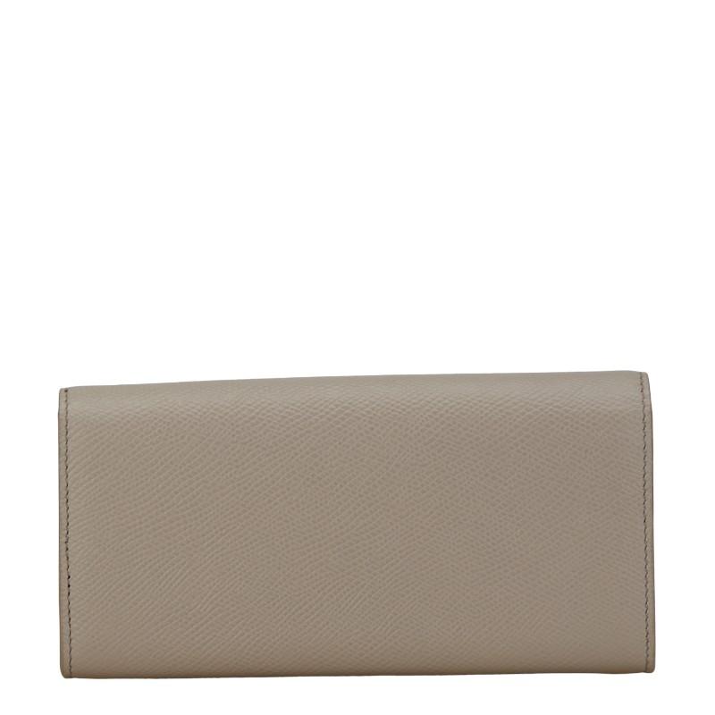 CELINE（セリーヌ） ラージ フラップウォレット 長財布 グレー レザー