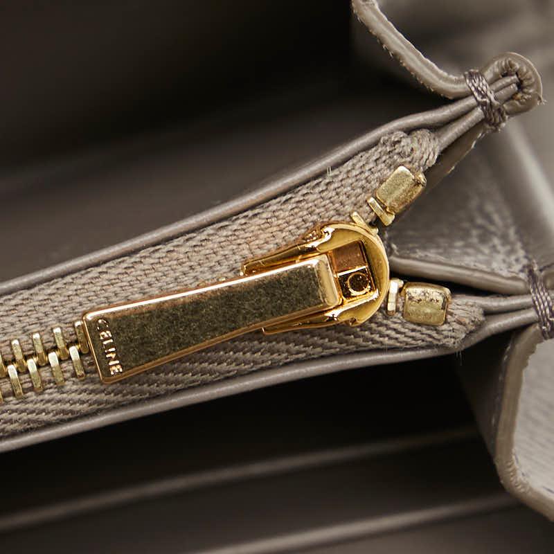 CELINE（セリーヌ） ラージ フラップウォレット 長財布 グレー レザー