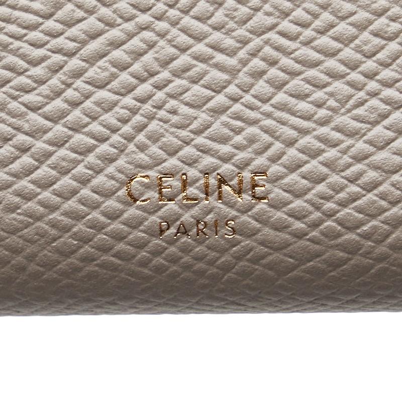 CELINE（セリーヌ） ラージ フラップウォレット 長財布 グレー レザー