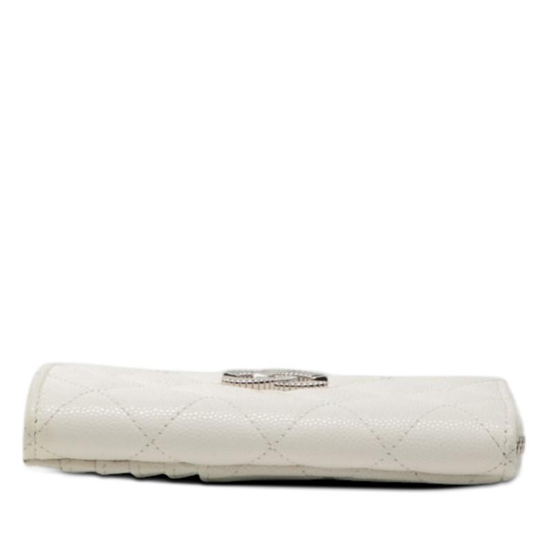 CHANEL / マトラッセ ジップカードケース ココマーク ホワイト CHANEL（シャネル） ココマーク マトラッセ カードケース コインケース