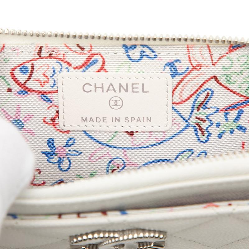 シャネル CHANEL ココマーク マトラッセ フラグメントケース カードケース ウォレット コンパクト財布 長財布 キャビアスキン ホワイト 未使用 CHANEL - シャネル CHANEL ココマーク マトラッセ フラグメントケース