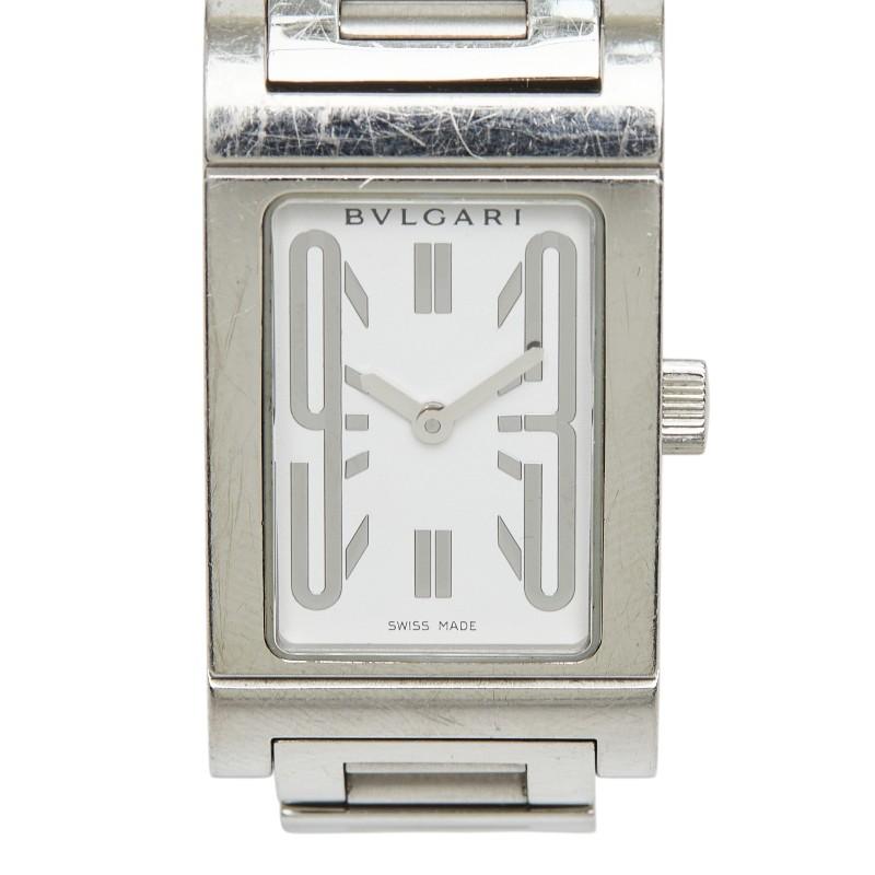ブルガリ レッタンゴロ 腕時計 RT39S クオーツ ホワイト文字盤 ステンレススチール レディース BVLGARI 【214-64295】 BVLGARI（ブルガリ） レッタンゴロ 腕時計 RT39S クオーツ ホワイト