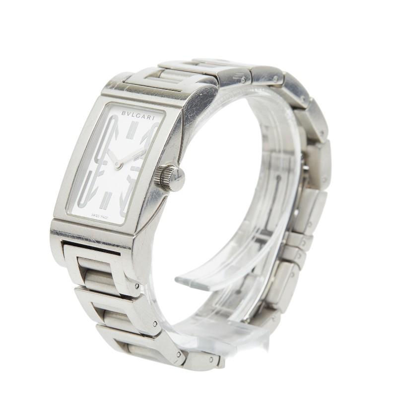 ブルガリ レッタンゴロ RT39S レザー シルバー レディース 時計 ブランド ブルガリ BVLGARI レッタンゴロ RT39S クォーツ SS ラバーベルト