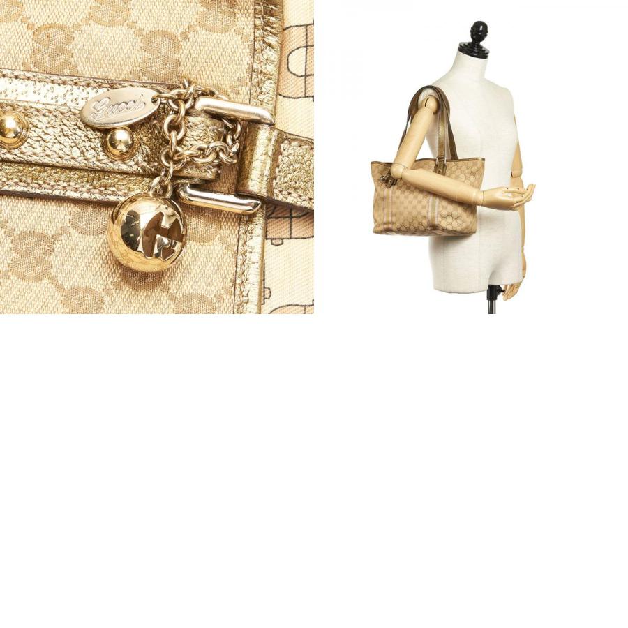 グッチ　ハンドバッグ　シェリーライン　ゴールドチャーム　GGキャンバス　ベージュ GUCCI（グッチ） GGキャンバス シェリーライン トートバッグ