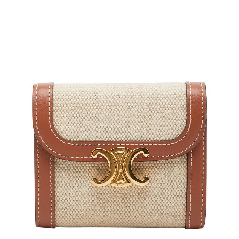 CELINE（セリーヌ） トリオンフ 二つ折り財布 ベージュ ブラウン