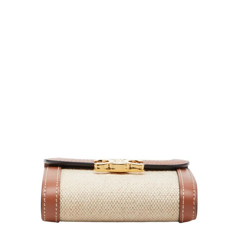 CELINE（セリーヌ） トリオンフ 二つ折り財布 ベージュ ブラウン