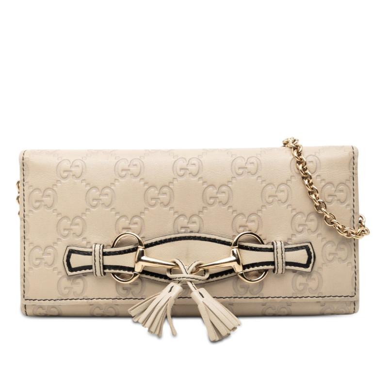 グッチ グッチシマ ホースビット 長財布 チェーンウォレット 295360 レザー レディース GUCCI 【214-65390】 GUCCI（グッチ） グッチシマ ホースビット 長財布 チェーンウォレット