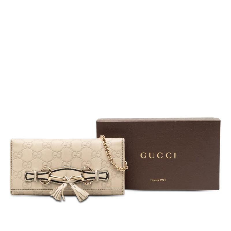 グッチ グッチシマ ホースビット 長財布 チェーンウォレット 295360 レザー レディース GUCCI 【214-65390】 GUCCI - グッチ グッチシマ ホースビット 長財布 チェーンウォレット