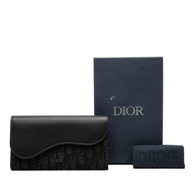 ディオール オブリーク サドル ロング フラップ ウォレット ジャガード