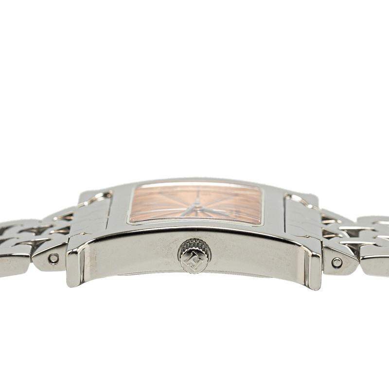 HERMES エルメス/Hウォッチレディースクォーツ/アイボリー文字盤/HH1.210/207****/時計/Aランク/89【中古】 エルメス Hウォッチ HH1.210 オレンジ レディース 時計 【中古