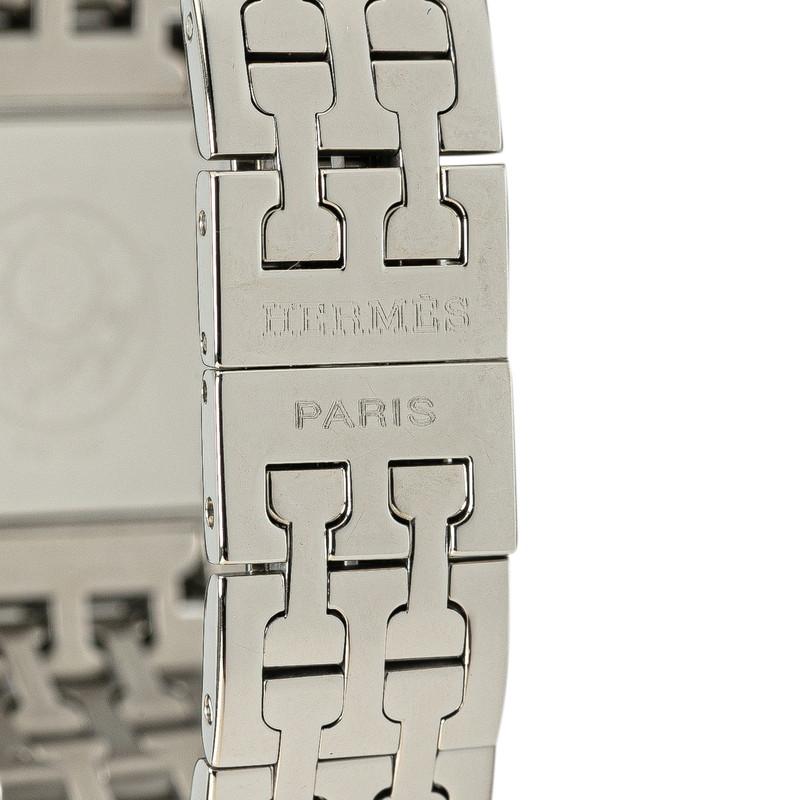 エルメス HERMES 腕時計 Hウォッチ HH1.210 スクエア ピンクギョーシェ文字盤 SS クオーツアナログ 【中古】 HERMES（エルメス） Hウォッチ 腕時計 HH1.210 クオーツ ピンク文字盤