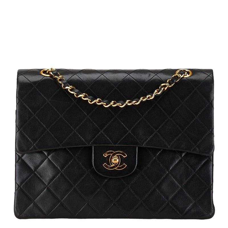 美品 CHANEL シャネル ココマーク ターンロック マトラッセ 25 ラムスキン Wフラップ Wチェーン ショルダー バッグ かばん 斜め掛け a7577 CHANEL（シャネル） マトラッセ25 ココマーク Wフラップ ハンドバッグ