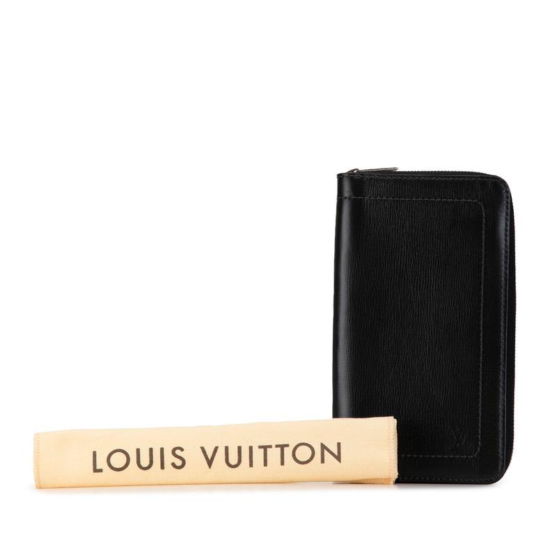 本物 ルイヴィトン LOUIS VUITTON LV ジッピー オーガナイザー ユタ レザー ラウンドファスナー 長財布 バサルト ブラック M97026 ビトン 財布 ウォレット 中古 LOUIS VUITTON（ルイ・ヴィトン） ルイ ヴィトン ユタ ジッピー