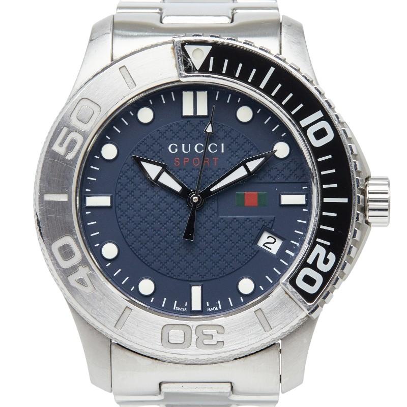 グッチ Gタイムレス スポーツ 腕時計 126.2/YA126253 クオーツ ネイビー文字盤 ステンレススチール メンズ GUCCI 【214-71809】 GUCCI（グッチ） Gタイムレス スポーツ 腕時計 126.2/YA126253