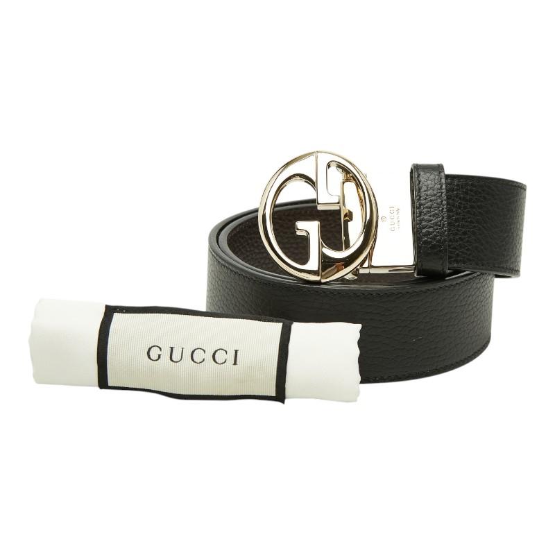 美品 グッチ インターロッキングG リバーシブル ベルト サイズ75・30 450000 レザー メンズ GUCCI 【214-75127】 GUCCI（グッチ） インターロッキングG リバーシブル ベルト サイズ75