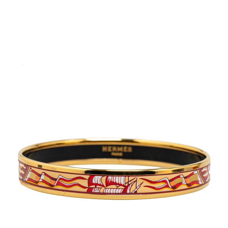 HERMES エルメス エマイユPM 七宝焼き 帆船 旗 モチーフ バングル 