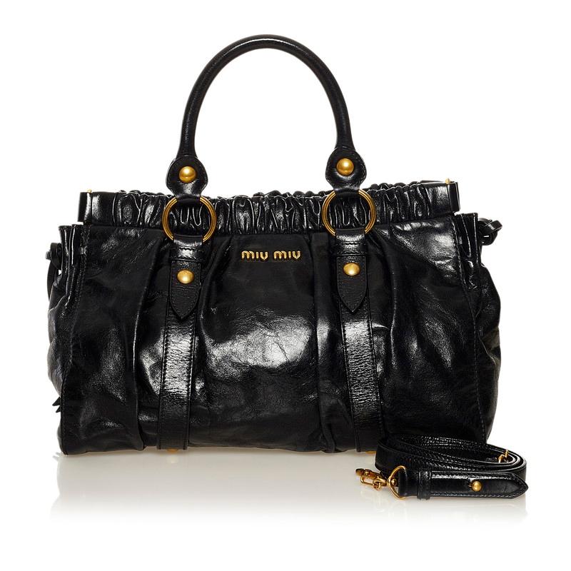 miu ミュウミュウ ハンドバッグ ショルダーバッグ 2WAY ブラック miu ミュウミュウ ハンドバッグ ショルダーバッグ 2WAY ブラック