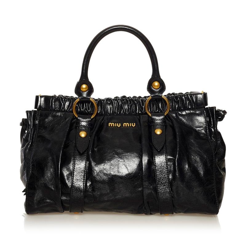 miu ミュウミュウ ハンドバッグ ショルダーバッグ 2WAY ブラック miu ミュウミュウ ハンドバッグ ショルダーバッグ 2WAY ブラック