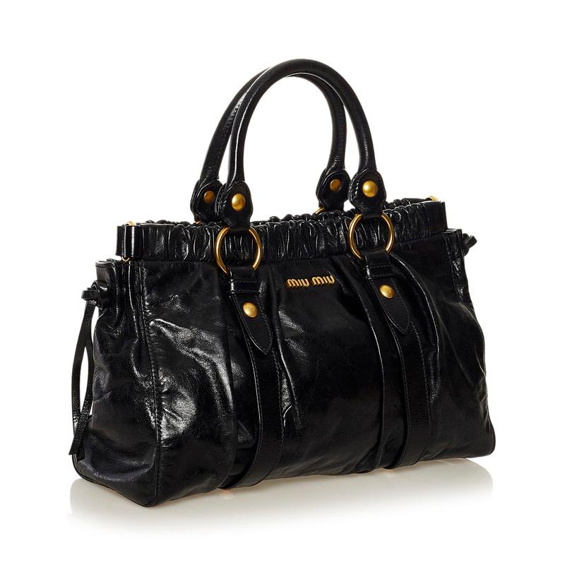 miu ミュウミュウ ハンドバッグ ショルダーバッグ 2WAY ブラック miu ミュウミュウ ハンドバッグ ショルダーバッグ 2WAY ブラック