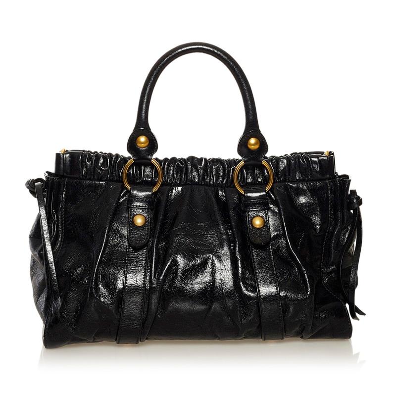 miu ミュウミュウ ハンドバッグ ショルダーバッグ 2WAY ブラック miu ミュウミュウ ハンドバッグ ショルダーバッグ 2WAY ブラック