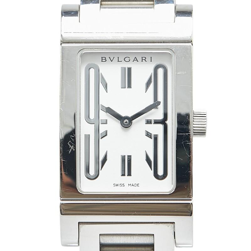 BVLGARI ブルガリ レッタンゴロ 腕時計 RT39S クオーツ ホワイト文字盤  